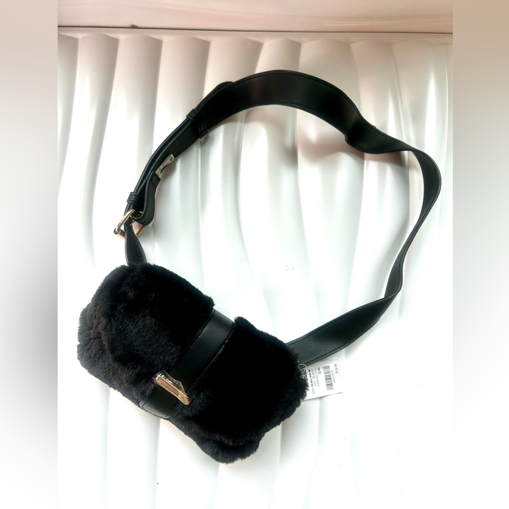 Charlotte Russe Black Faux Fur Fanny pack